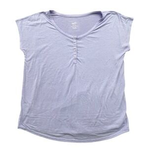 Gilligan & O'Malley Henley Sleep Top Women XXL Lavender Purple Soft Lounge Shirt